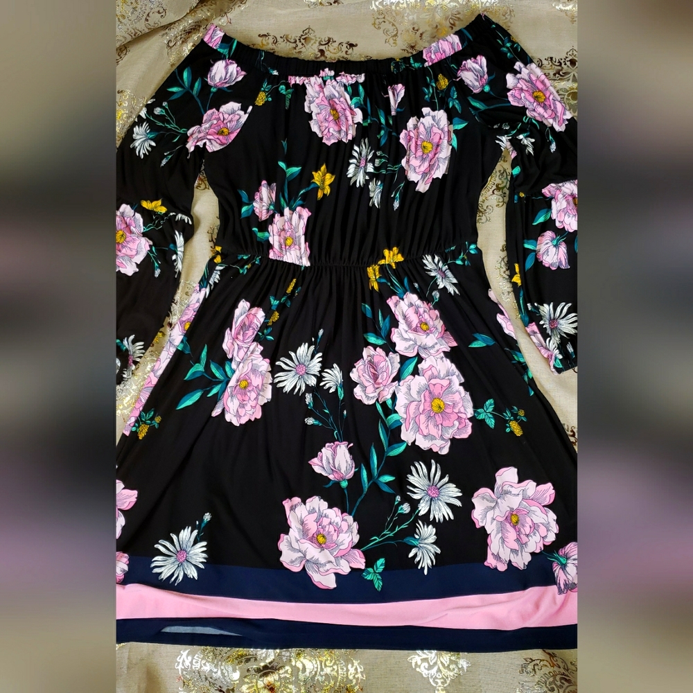 Lane Bryant floral off-shoulder dress sz 14-16